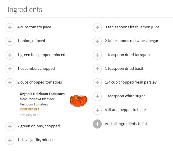 Gazpacho Ingredients